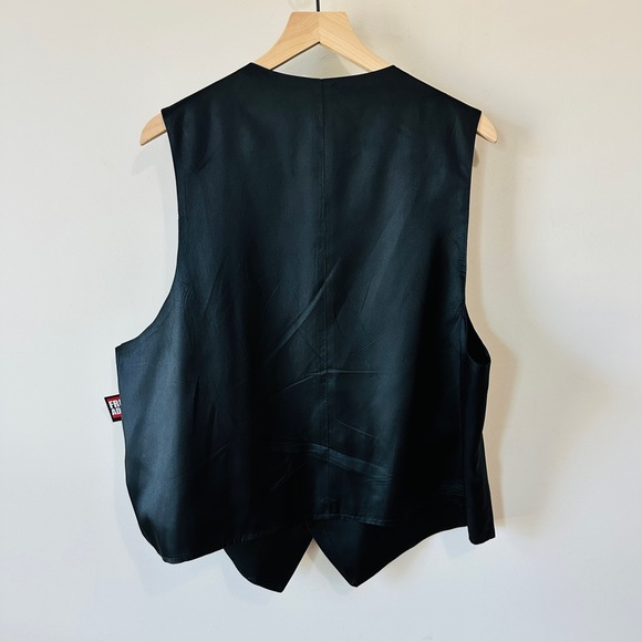 Vintage Black on Black Vertical Striped Button Down Vest - Picture 5 of 5